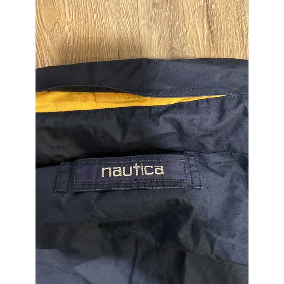 Vtg NAUTICA Sports Jacket Full Zip Hidden Hood Gorpcore Bomber Men's XL - Picture 6 of 12